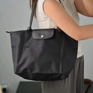 Longchamp Le Pliage Shoulder Tote Black Nylon